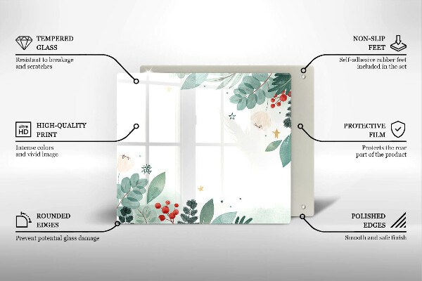 Üveg vágódeszka Akvarell levelek