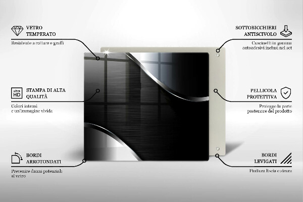 Üveg vágódeszka Fém absztrakció
