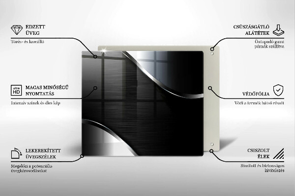 Üveg vágódeszka Fém absztrakció