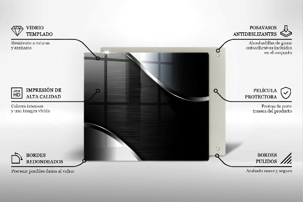 Üveg vágódeszka Fém absztrakció