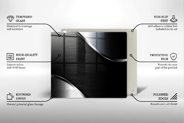 Üveg vágódeszka Fém absztrakció