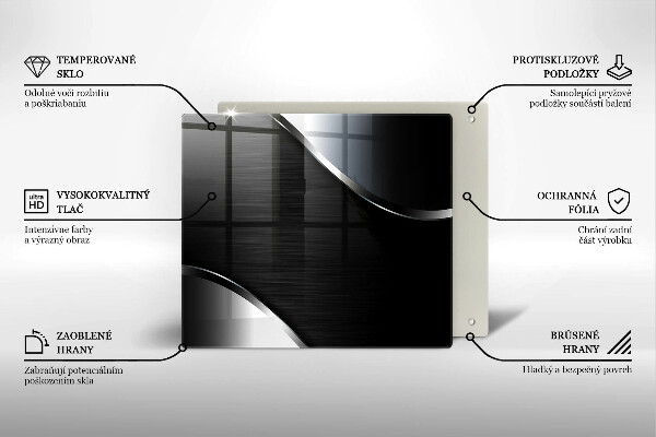 Üveg vágódeszka Fém absztrakció