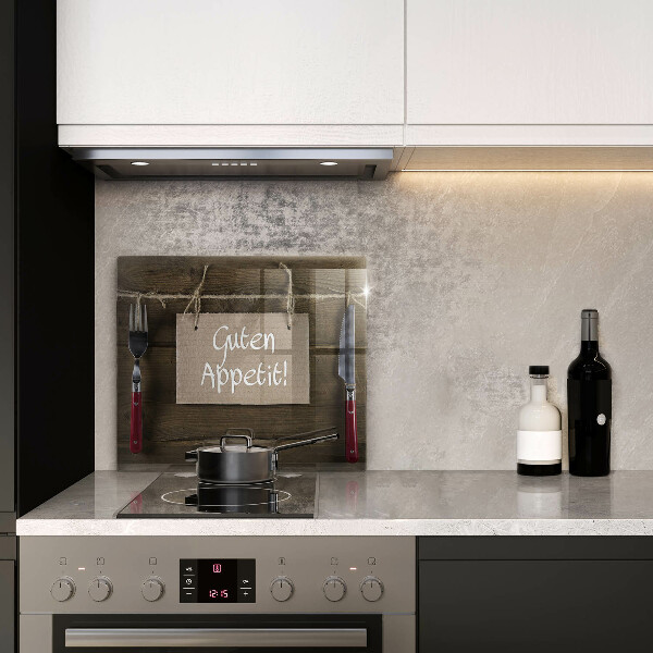 Üveg vágódeszka Guten Apetit felirat a táblákon