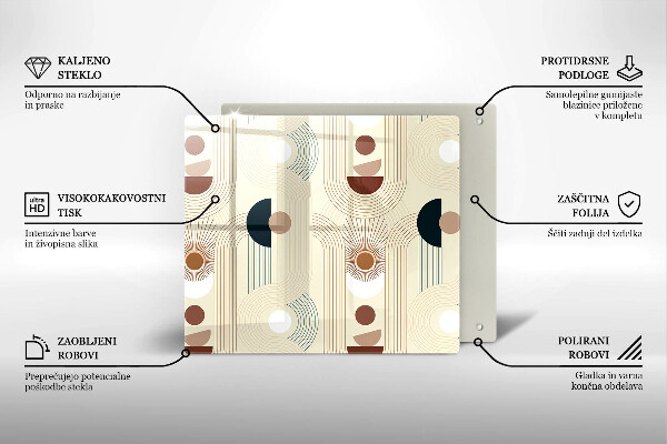 Üveg vágódeszka Boho geometriai formák