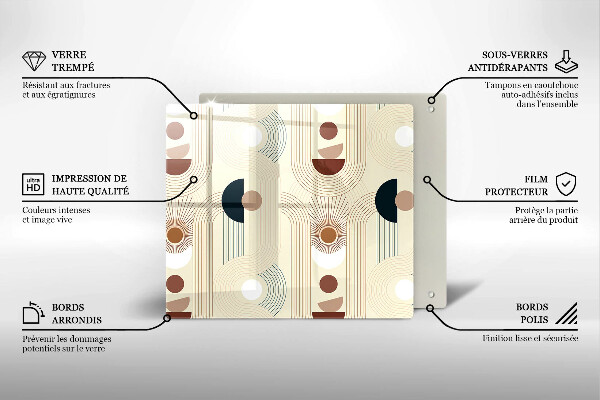 Üveg vágódeszka Boho geometriai formák