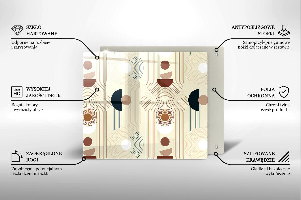 Üveg vágódeszka Boho geometriai formák