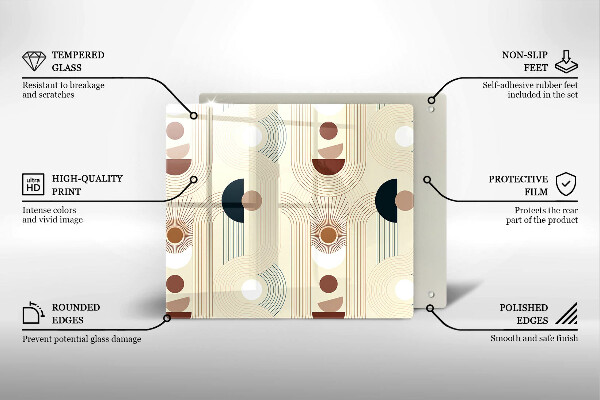 Üveg vágódeszka Boho geometriai formák