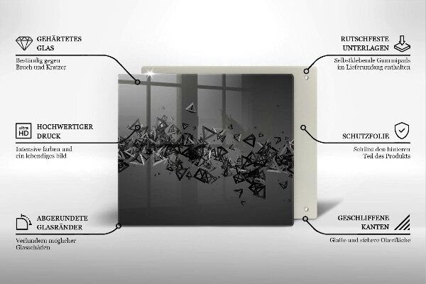 Üveg vágódeszka Absztrakt 3D-s formák