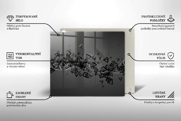 Üveg vágódeszka Absztrakt 3D-s formák