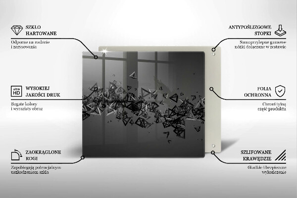 Üveg vágódeszka Absztrakt 3D-s formák