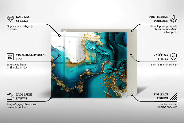 Üveg vágódeszka Türkiz absztrakció