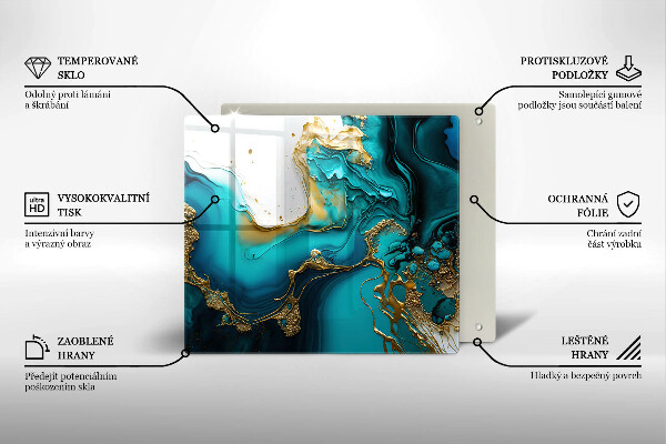 Üveg vágódeszka Türkiz absztrakció