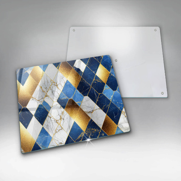 Üveg vágódeszka Arany márványrombuszok