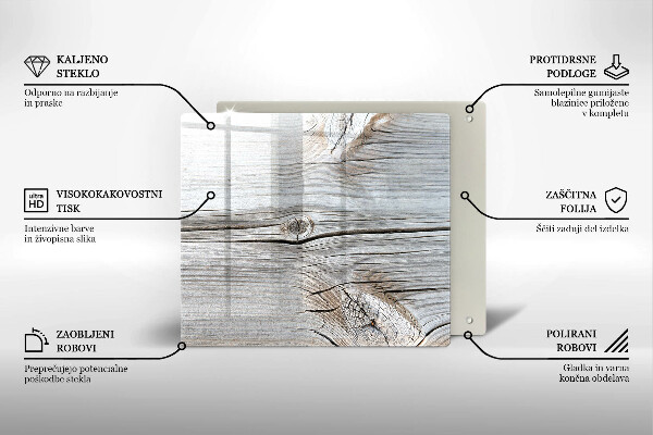 Üveg vágódeszka Világos fa szerkezet