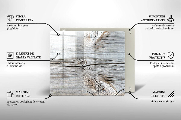 Üveg vágódeszka Világos fa szerkezet