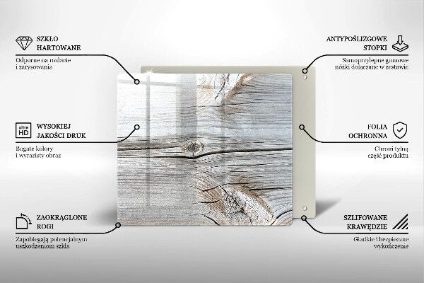 Üveg vágódeszka Világos fa szerkezet