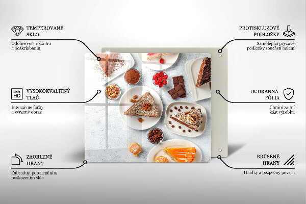 Üveg vágódeszka A torta édessége