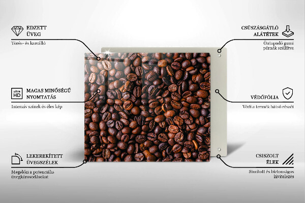 Üveg vágódeszka Kávébab