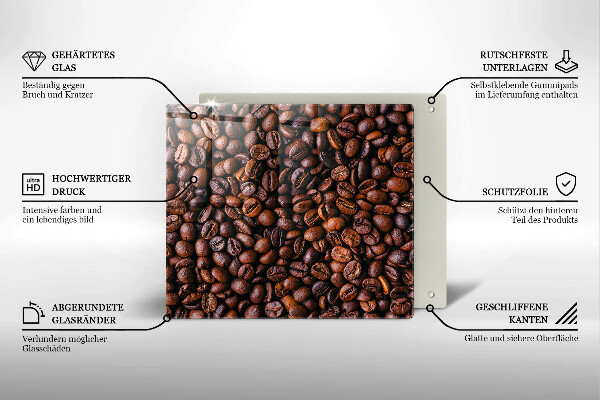 Üveg vágódeszka Kávébab