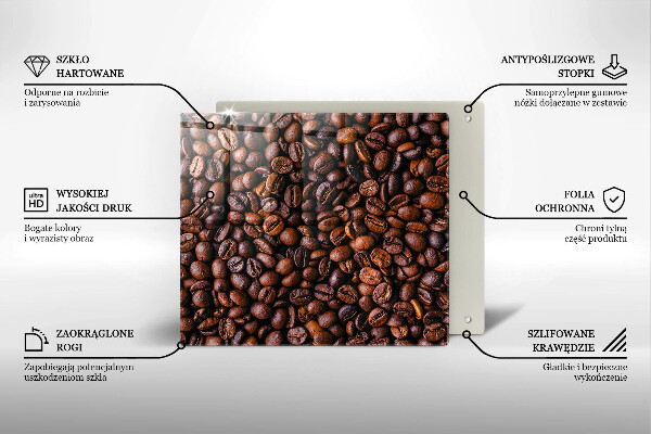 Üveg vágódeszka Kávébab