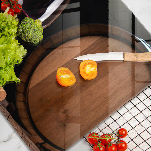 Üveg vágódeszka Hordós borospohár