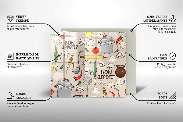 Üveg vágódeszka Konyha illusztráció