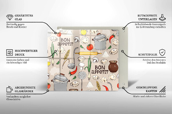 Üveg vágódeszka Konyha illusztráció