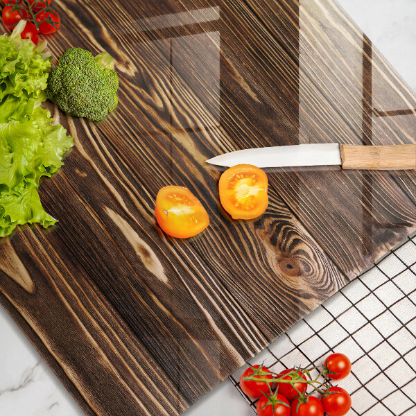 Üveg vágódeszka Fa textúra