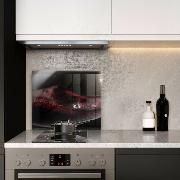 Üveg vágódeszka Vörösbor egy pohárban