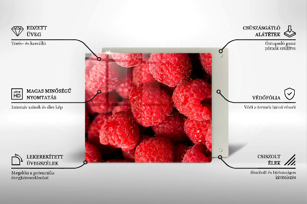 Üveg vágódeszka Málna gyümölcs