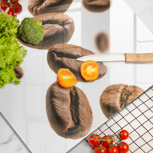 Üveg vágódeszka Kávébab