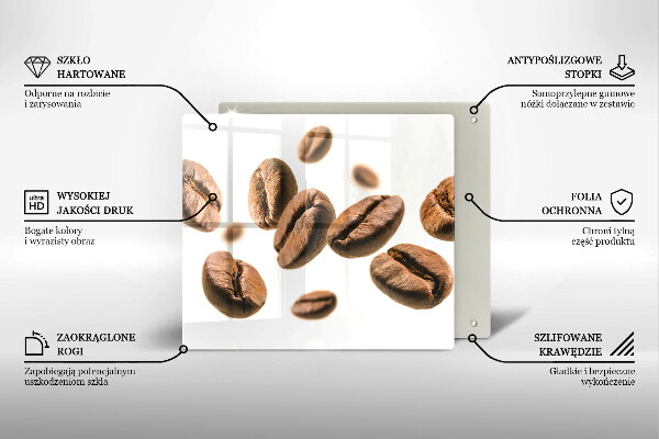 Üveg vágódeszka Kávébab