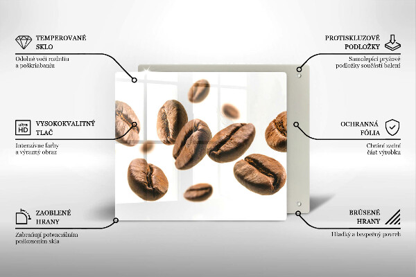 Üveg vágódeszka Kávébab