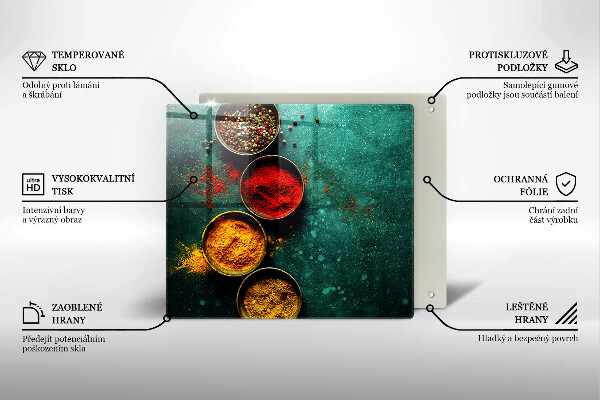 Üveg vágódeszka Keleti fűszerek