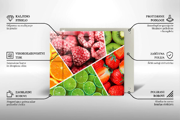 Üveg vágódeszka Színes gyümölcsök