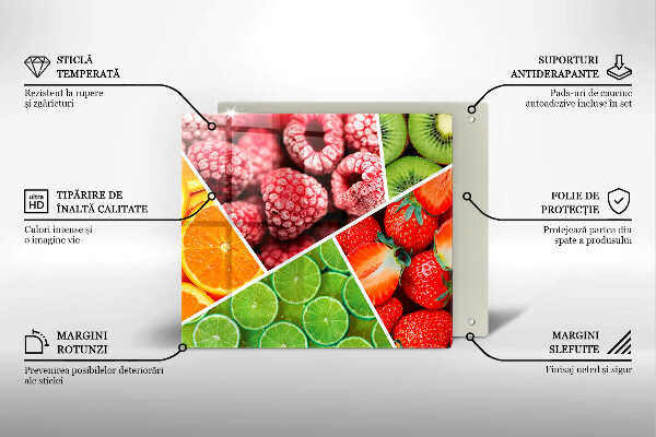 Üveg vágódeszka Színes gyümölcsök