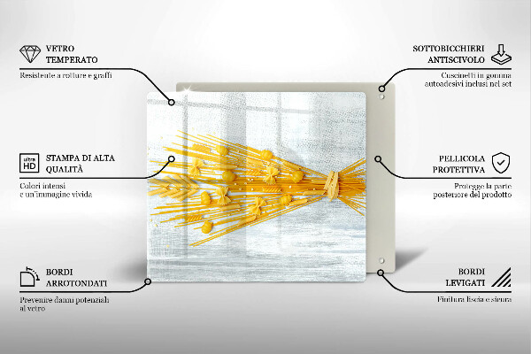 Üveg vágódeszka Tészta
