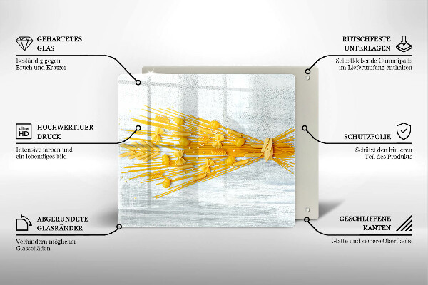 Üveg vágódeszka Tészta