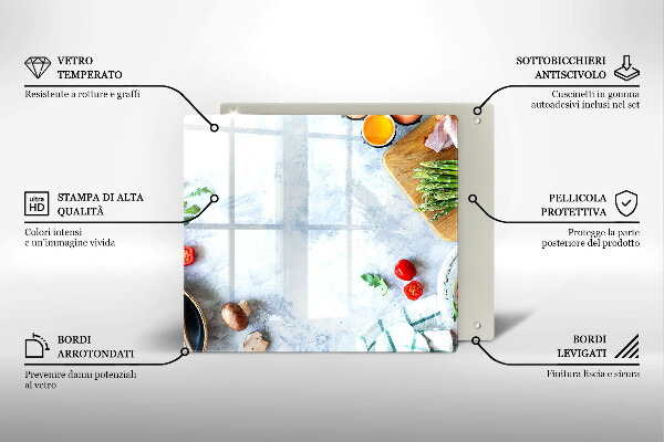 Üveg vágódeszka Hozzávalók a konyhában