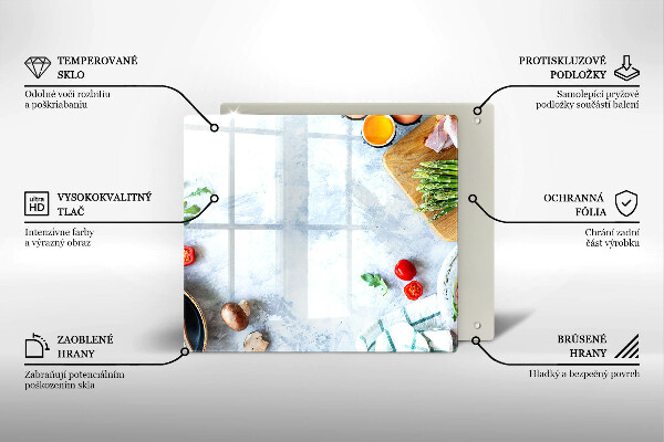 Üveg vágódeszka Hozzávalók a konyhában