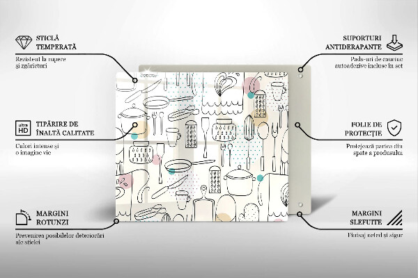 Üveg vágódeszka Konyhai kiegészítők