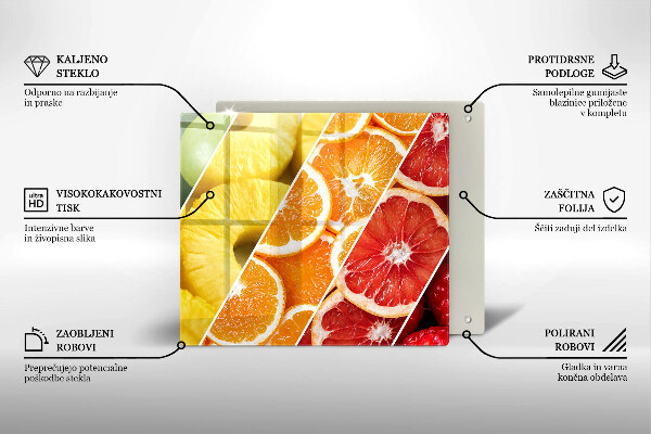 Üveg vágódeszka Színes gyümölcsök