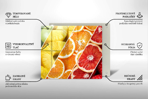 Üveg vágódeszka Színes gyümölcsök