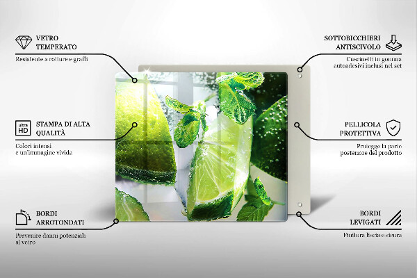 Üveg vágódeszka Víz mésszel és jéggel