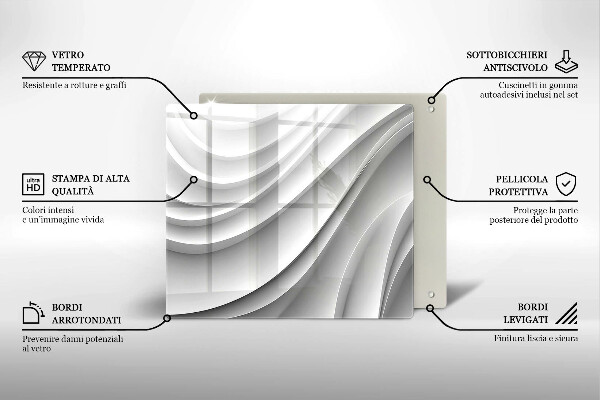 Üveg vágódeszka Geometriai vonalak
