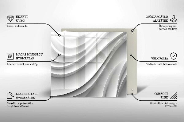 Üveg vágódeszka Geometriai vonalak