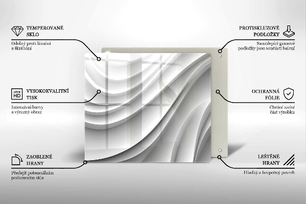 Üveg vágódeszka Geometriai vonalak