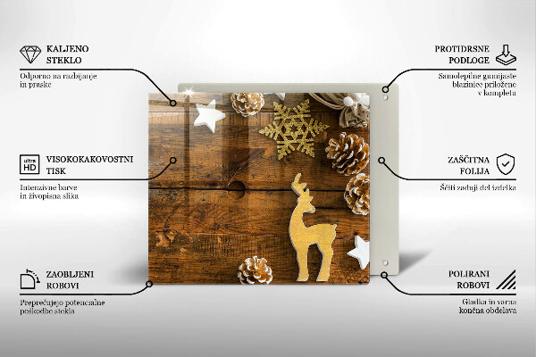 Üveg vágódeszka karácsonyi díszek