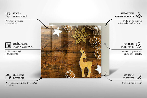 Üveg vágódeszka karácsonyi díszek