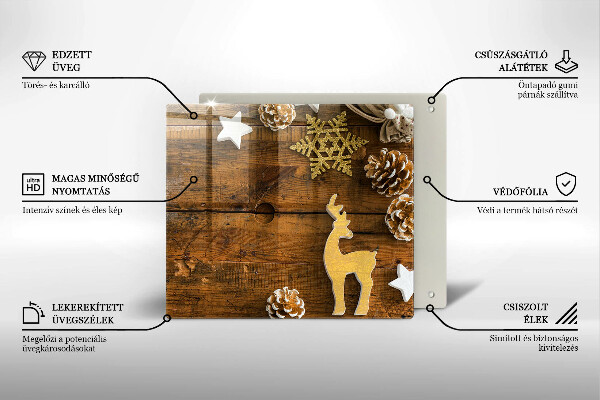 Üveg vágódeszka karácsonyi díszek